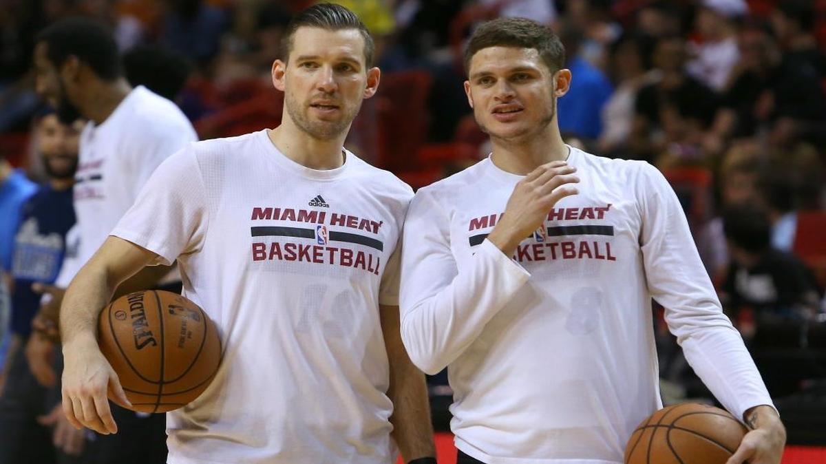 Heat backup point guard Beno Udrih, left, missed his second game in a row Tuesday, Jan. 19, 2016. Tyler Johnson, right, started against Milwaukee.