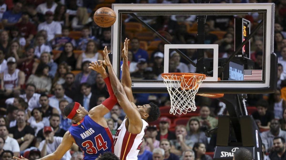 Hassan Whiteside, right, led the NBA in blocks shots and made better than 60 percent of its field-goal attempts this past season.