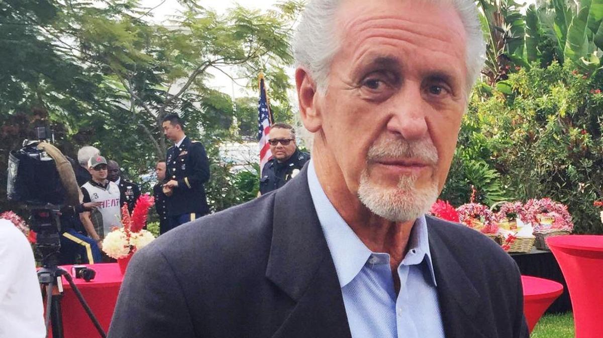 Miami Heat president Pat Riley attends a holiday event for veterans Thursday, Dec. 17, 2015, at the Miami VA Fisher House. Riley and Heat player Chris Bosh handed out gifts to families, and the Heat’s charitable fund made a $50,000 donation.