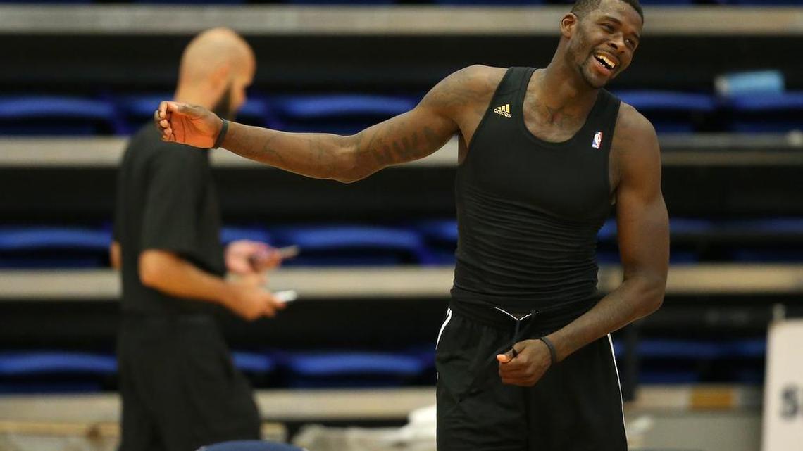 
Miami Heat forward James Ennis is shown during Day 3 of training camp in preparation for the 2015-16 NBA season at FAU Arena on Thursday, Oct. 1, 2015 in Boca Raton.
