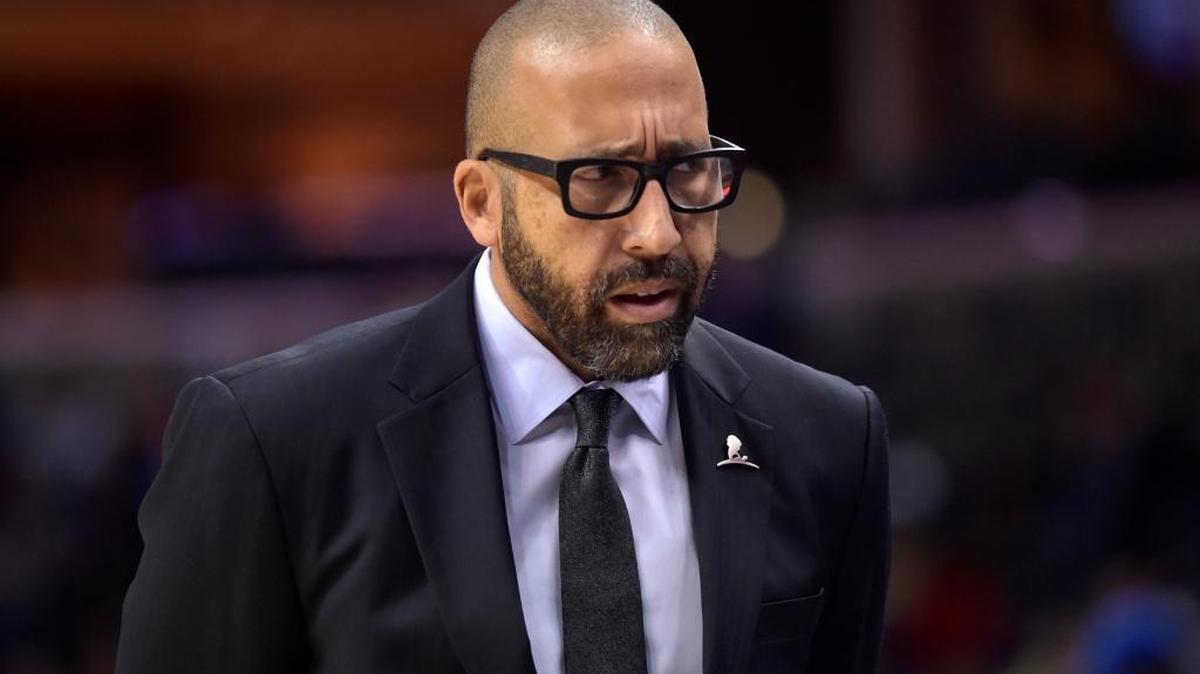 Memphis Grizzlies head coach David Fizdale stands on the sideline in the first half of an NBA basketball game against the Brooklyn Nets on Sunday, Nov. 26, 2017, in Memphis, Tenn. Fizdale, a former assistant coach for the Miami Heat for eight seasons, was fired by the Grizzlies on Monday, Nov. 27, 2017.