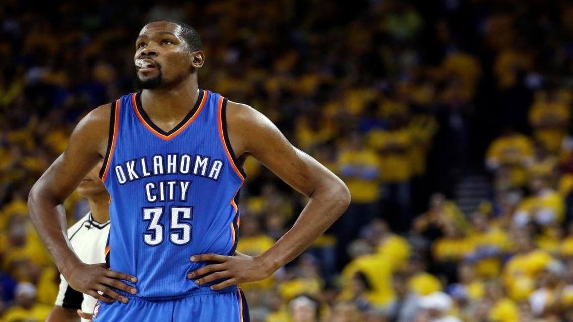 Speculation is four-time scoring champion Kevin Durant, who met with the Heat on Sunday morning, will either stay in Oklahoma City or sign with Golden State.