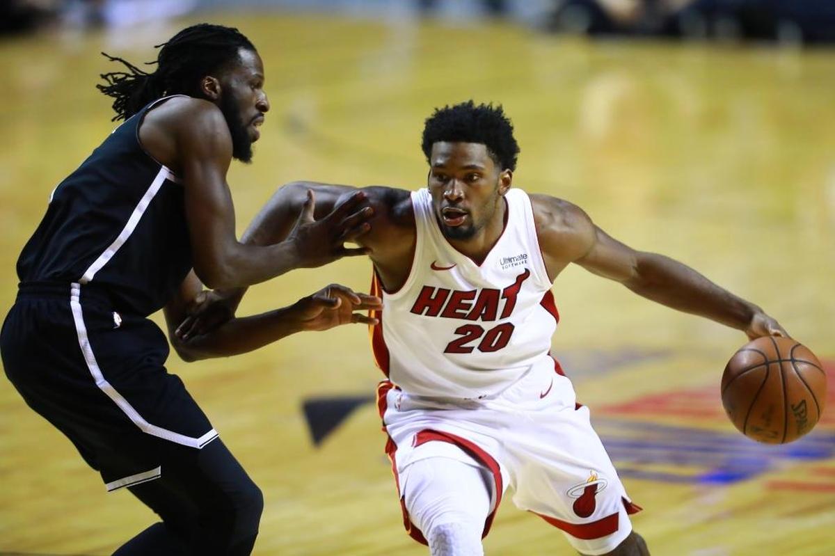 ‘It was a full-on pep talk. I’ll take it. You never know when you’re going to see Mr. Travel-A-Lot,’ Heat forward Justise Winslow said about his talk with Chris Bosh.