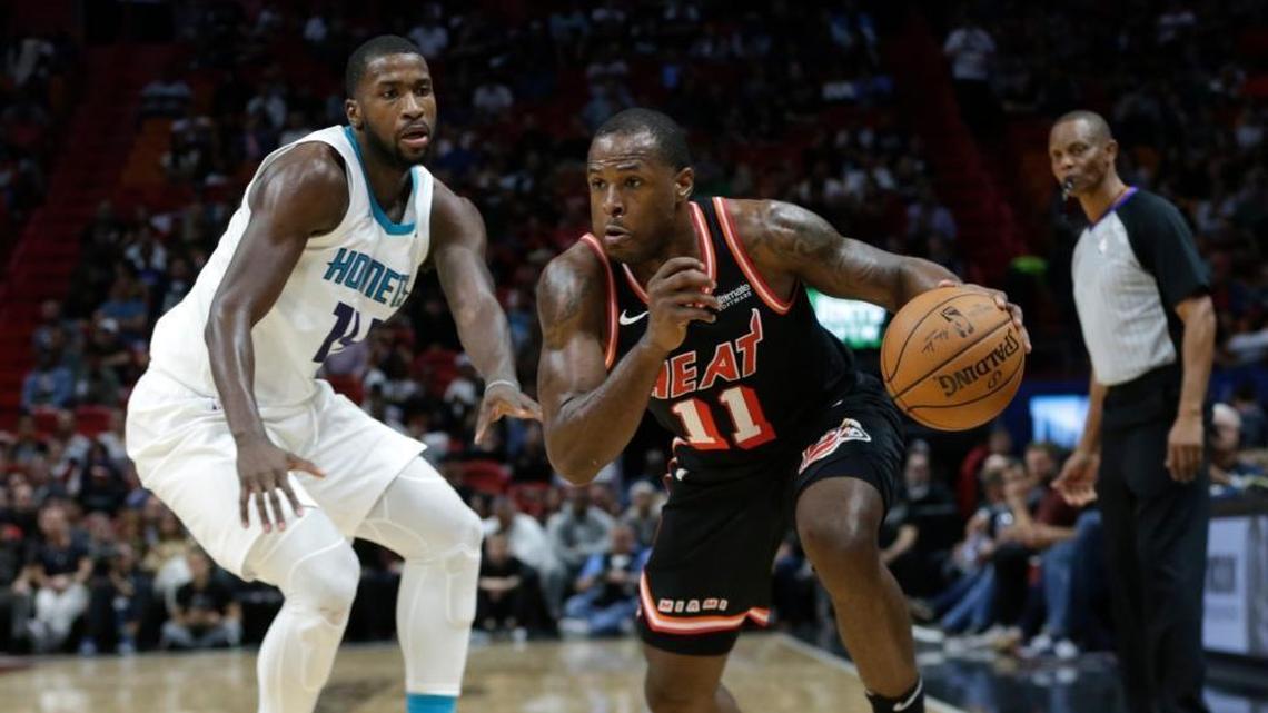 The Miami Heat’s Dion Waiters, right, has tons of believers in the NBA, including former MVP Kevin Durant.