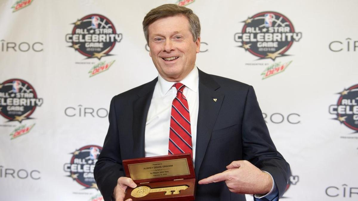 Toronto Mayor John Tory walks the red carpet at the NBA All-Star Celebrity Game at Ricoh Coliseum on Friday, February 12, 2016, in Toronto, ON.