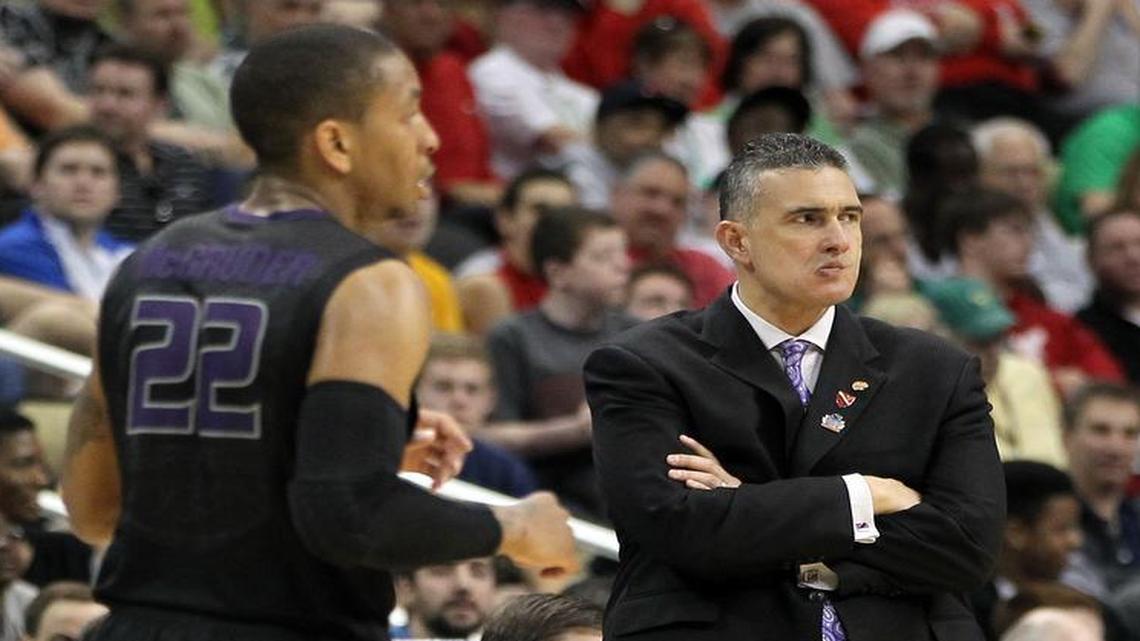 Head coach Frank Martin and Rodney McGruder #22 of the Kansas State Wildcats look on dejected late in the second half against the Syracuse Orange during the third round of the 2012 NCAA Men's Basketball Tournament at Consol Energy Center on March 17, 2012 in Pittsburgh, Pennsylvania.