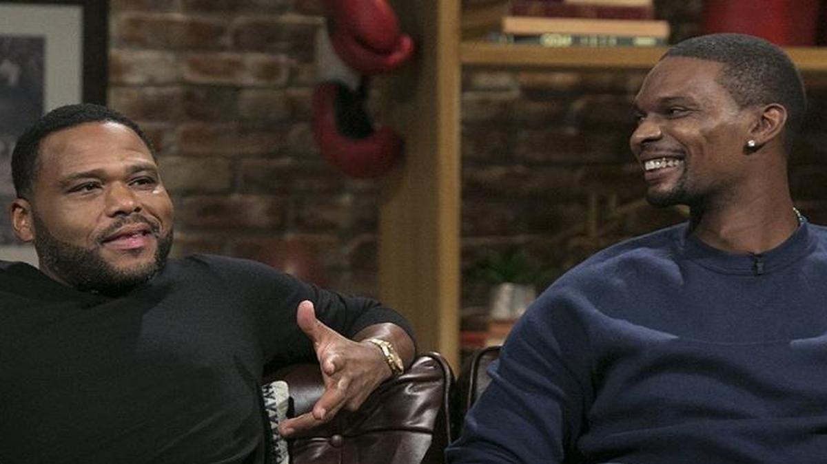 Actor Anthony Anderson, left, and Miami Heat center Chris Bosh on 'Any Given Wednesday'.
