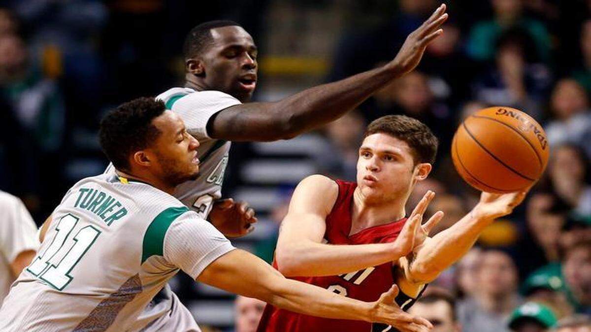 
Heat rookie guard Tyler Johnson had 13 points, nine rebounds, four assists, two steals and two blocks in a victory against the Celtics on Sunday.


