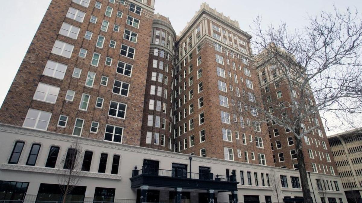 The exterior of the Skirvin Hotel in Oklahoma City is shown in this Feb. 15, 2007 file photo.
