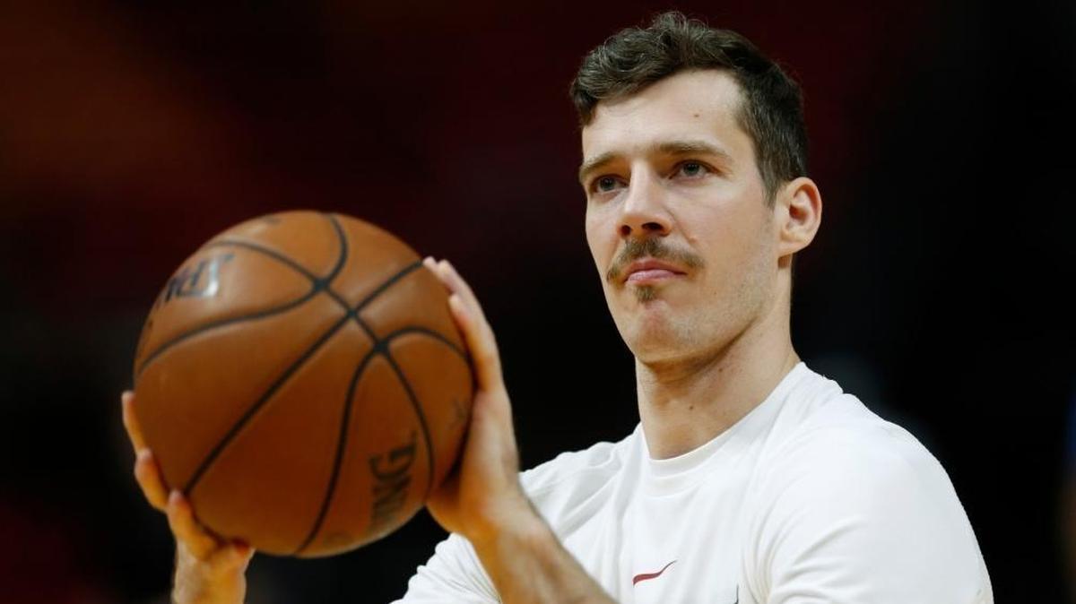 Miami Heat guard Goran Dragic warms up before the start of an NBA basketball game against the Sacramento Kings, Thursday, Jan. 25, 2018, in Miami.