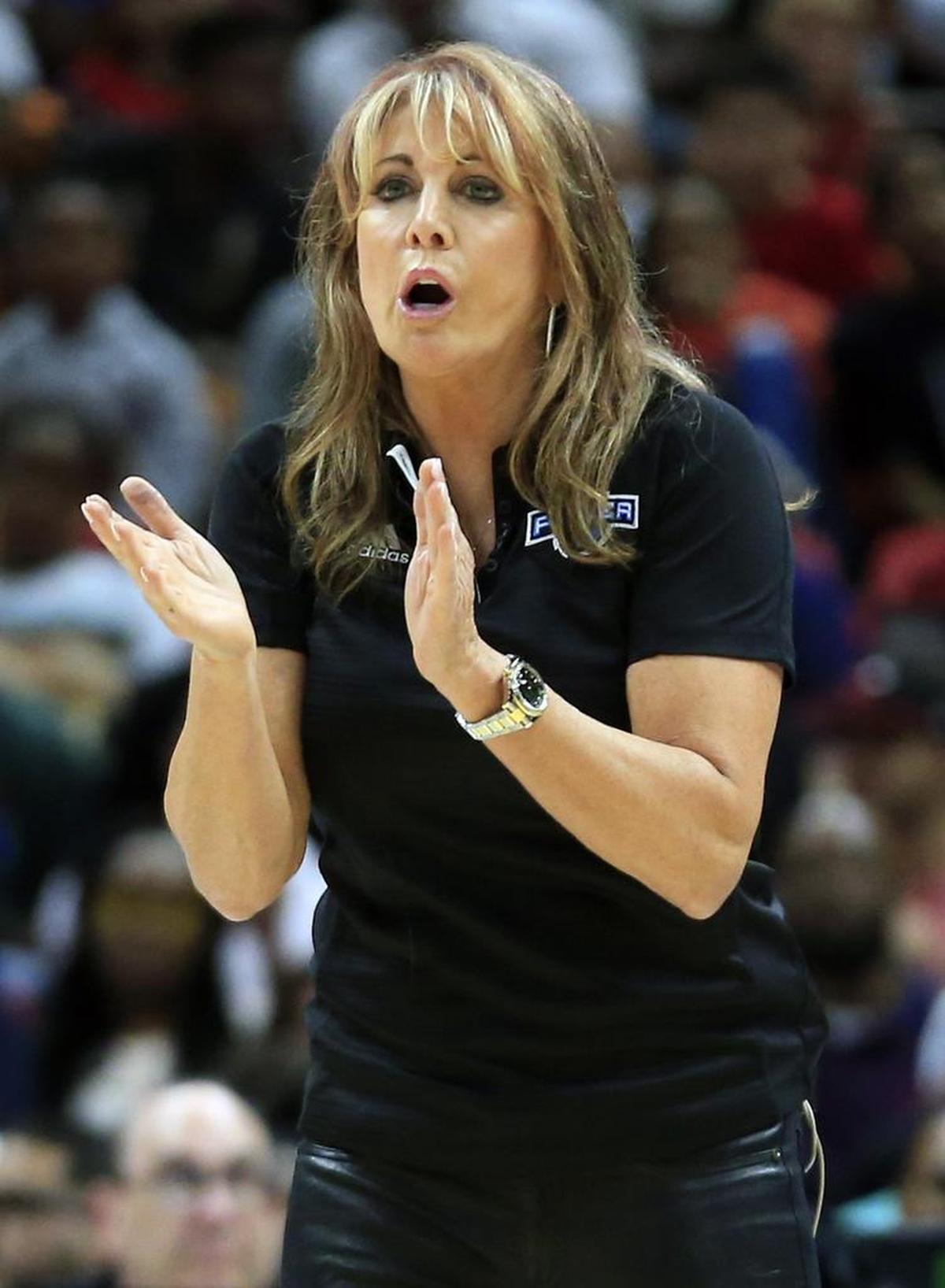 Power’s head coach Nancy Lieberman calls out during BIG3 basketball at AmericanAirlines Arena in 2018.
