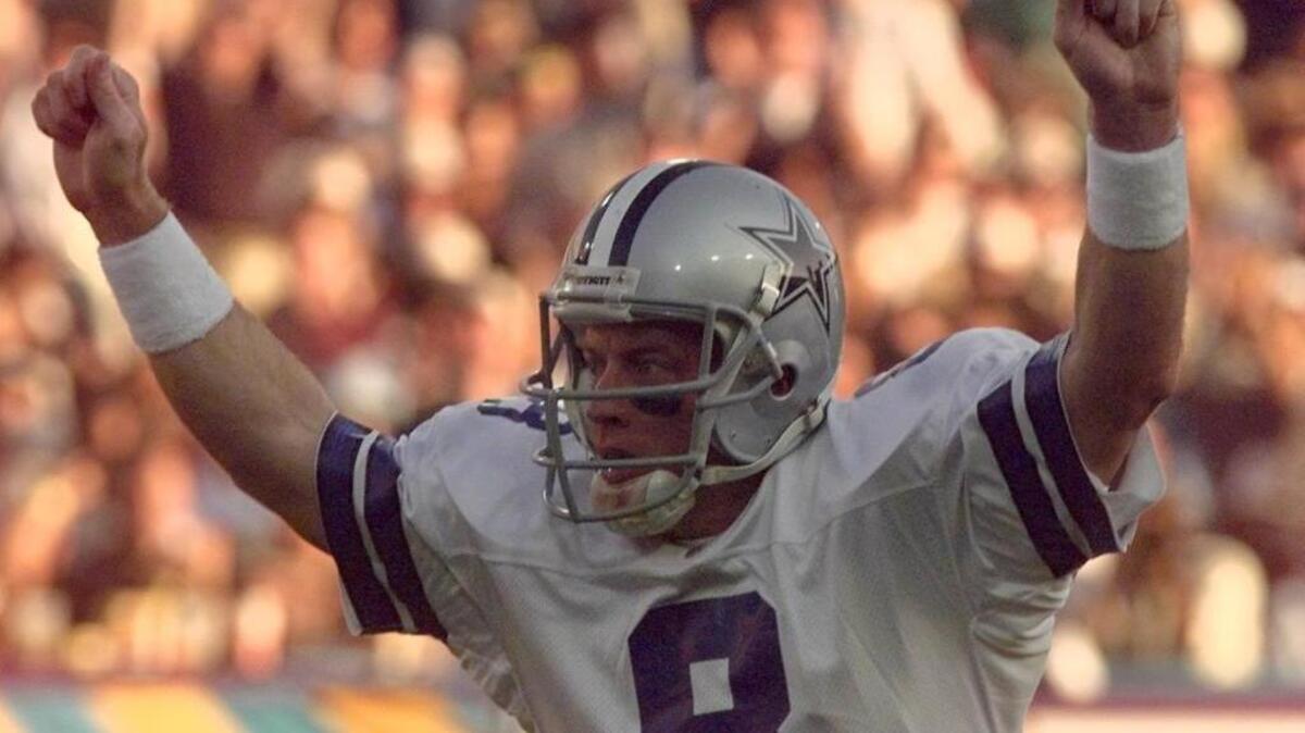 Dallas quarterback Troy Aikman during the Cowboys’ Super Bowl XXX win against the Pittsburgh Steelers in 1996.