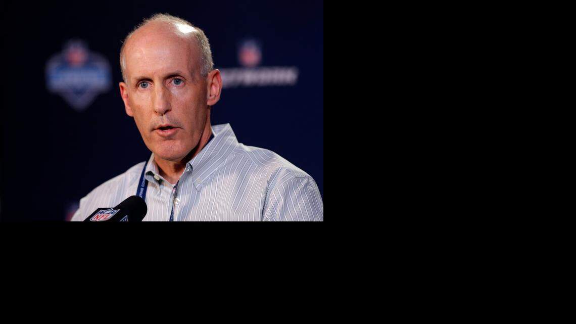 
Miami Dolphins head coach Joe Philbin answers a question during a news conference at the NFL football scouting combine in Indianapolis, Thursday, Feb. 20, 2014.
