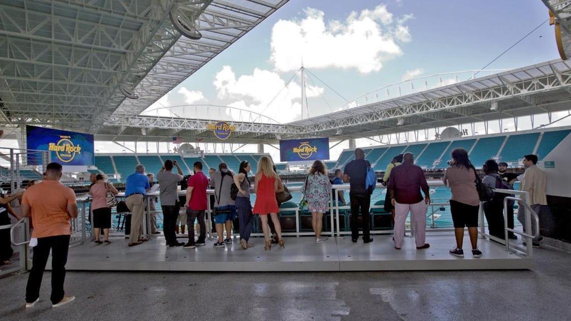 The Miami Dolphins unveil their new Standing Room Only section at Hard Rock Stadium on Tuesday, August 8, 2017.