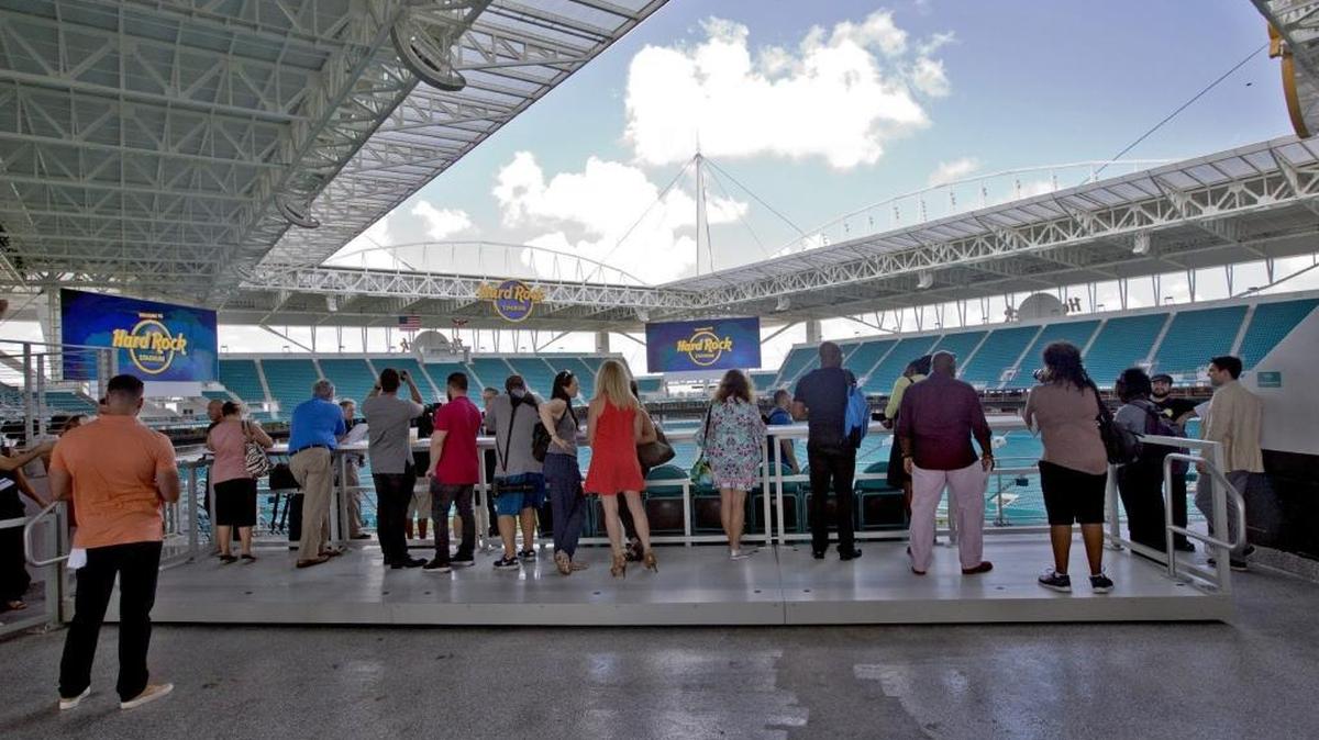 The Miami Dolphins unveil their new Standing Room Only section at Hard Rock Stadium on Tuesday, August 8, 2017.