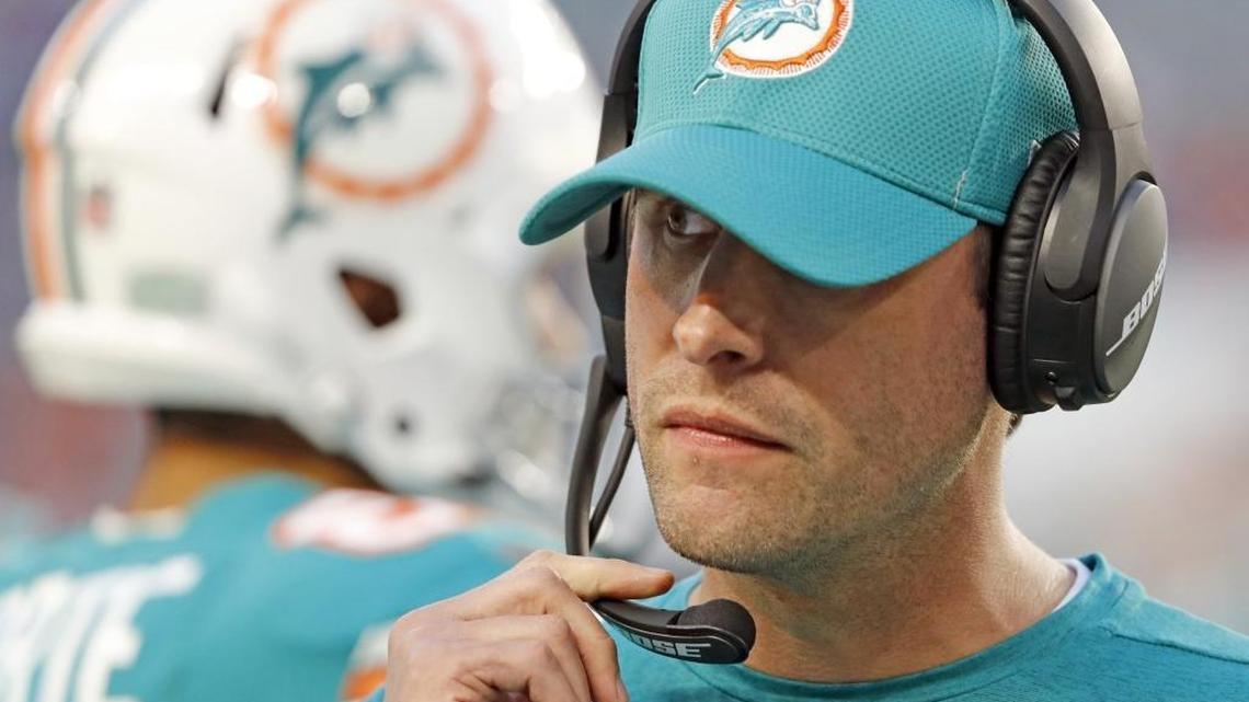 Miami Dolphins coach Adam Gase on the sidelines as the Miami Dolphins host the Buffalo Bills.