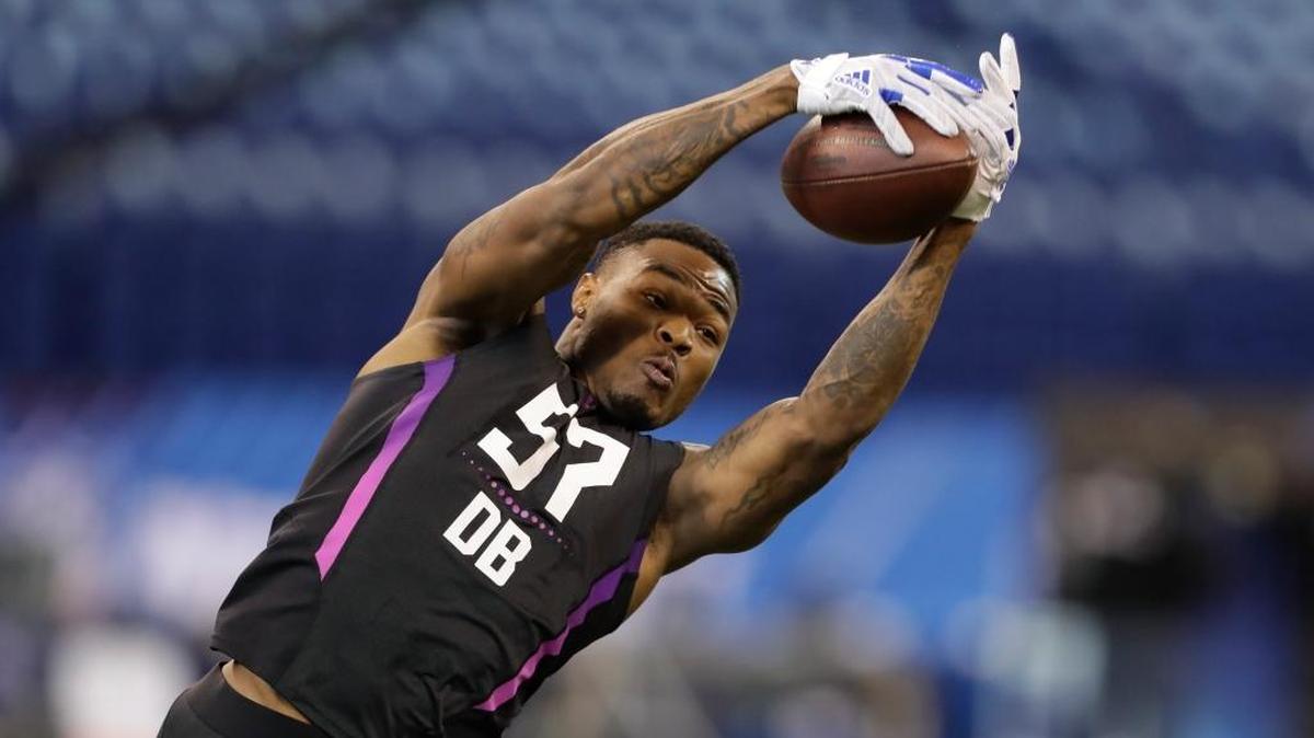 Florida State defensive back Derwin James runs a drill during the NFL football scouting combine on Monday, March 5, 2018, in Indianapolis. James is the highest ranked player in the 2018 draft from a Florida college, according to both ESPN's Mel Kiper and NFL Network's Mike Mayock
