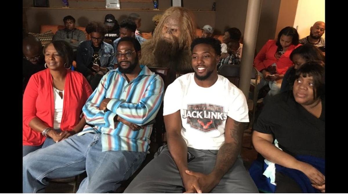 Miami Dolphins defensive lineman Charles Harris invited Sasquatch to his draft party.