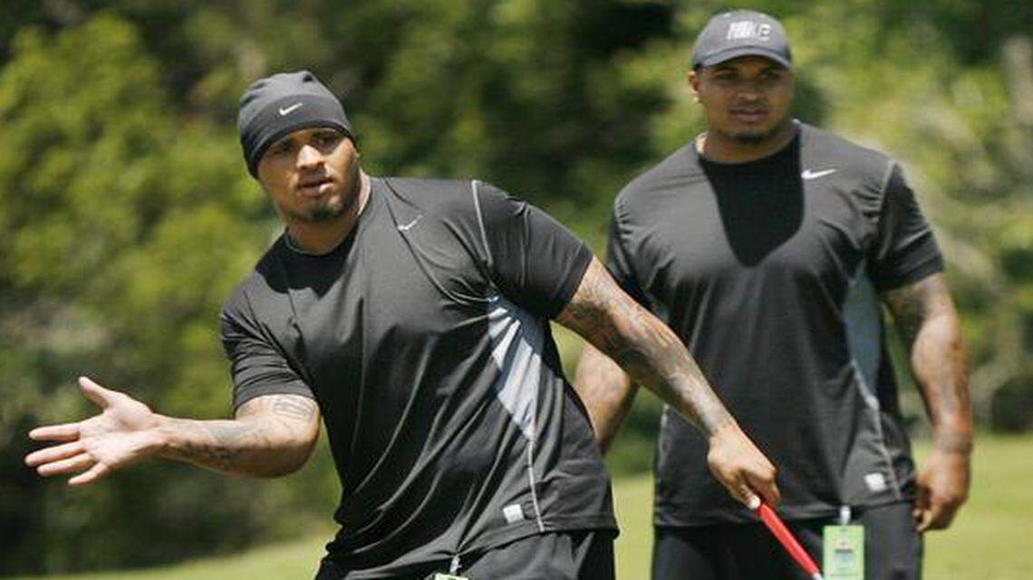 
Maurkice Pouncey, left, and brother Mike will not be charged for an altercation at their birthday party on South Beach. 
