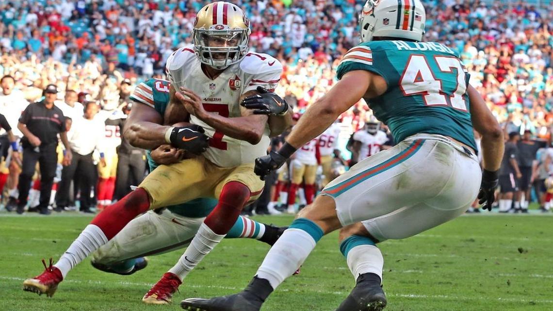 Kiko Alonso (47) has been the Dolphins’ top play-maker this season.