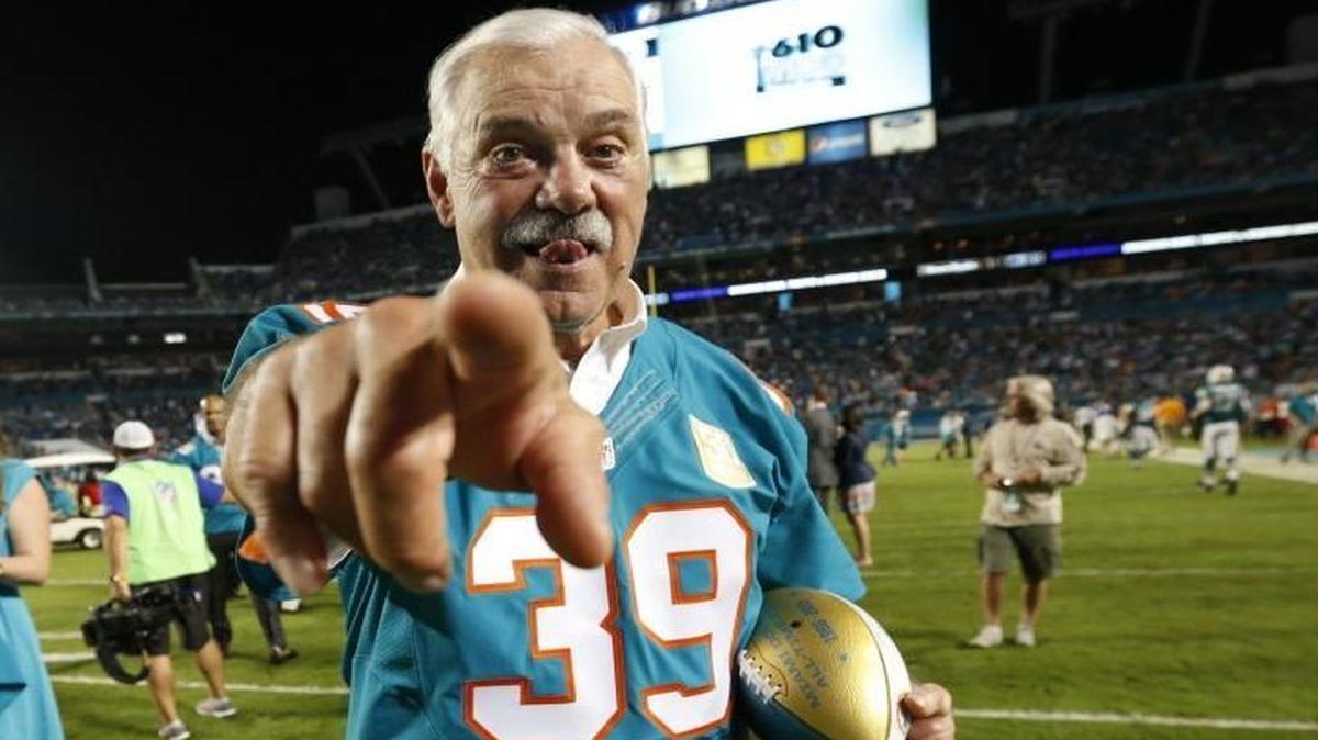 Larry Csonka during the Miami Dolphins Fifty Seasons Halftime Presentation. Miami Dolphins host the New York Giants at Sun Life Stadium on Mon., Dec. 14, 2015