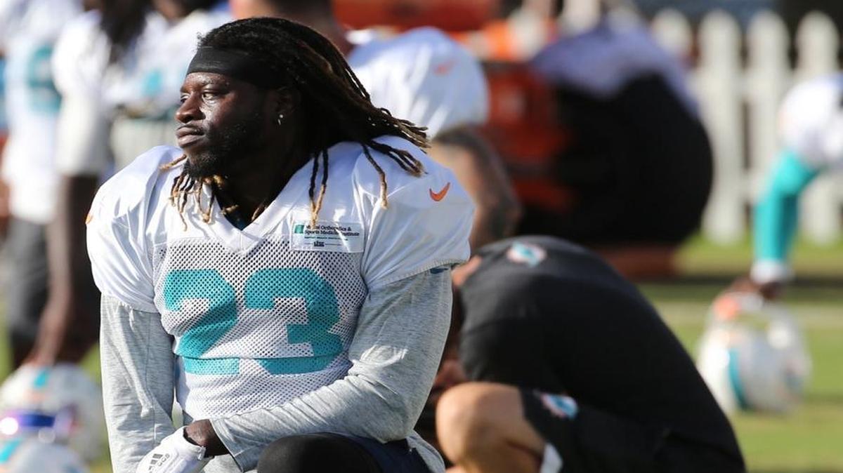 Miami Dolphins running back Jay Ajayi during the Miami Dolphins training camp in Davie.