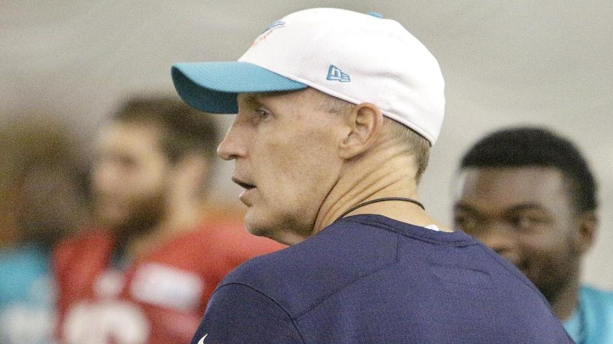 
Miami Dolphins head coach Joe Philbin watches during the practice on Sunday, August 16, 2015 in Davie.
