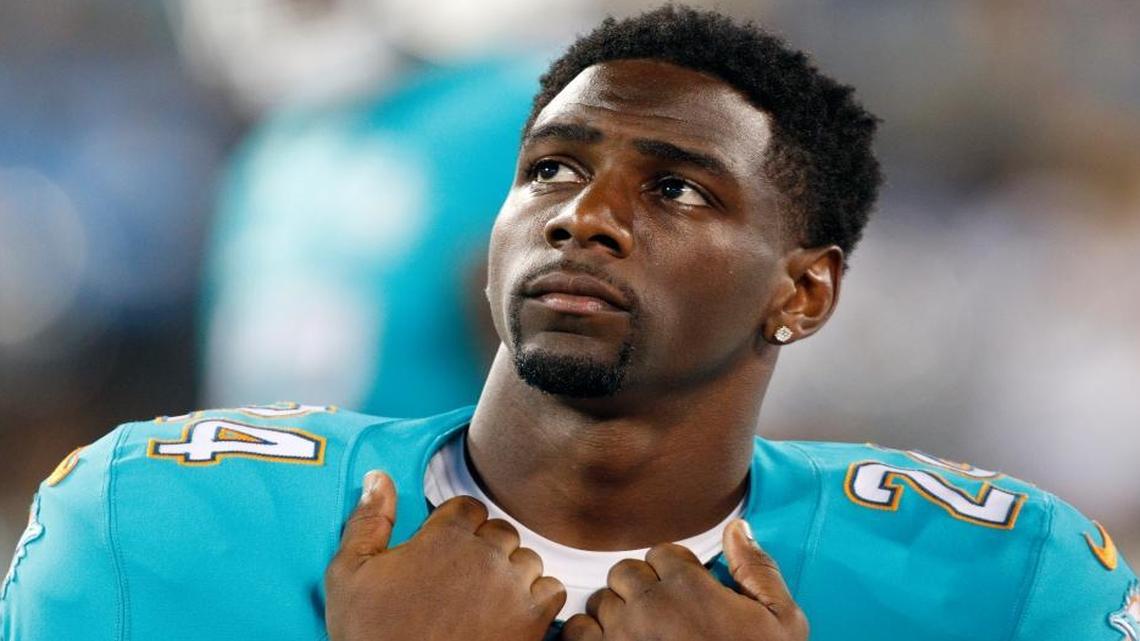 The Miami Dolphins freed up roughly $10 million in salary cap space by releasing cornerback Brice McCain, above, and defensive end Quinton Coples on Friday, Feb. 12, 2016.