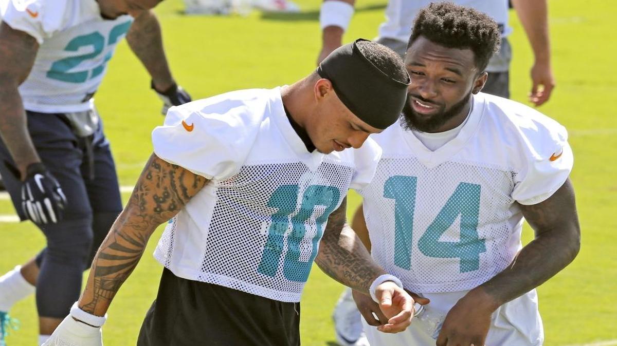 Kenny Stills, left, and Jarvis Landry both made news on Twitter Monday night.