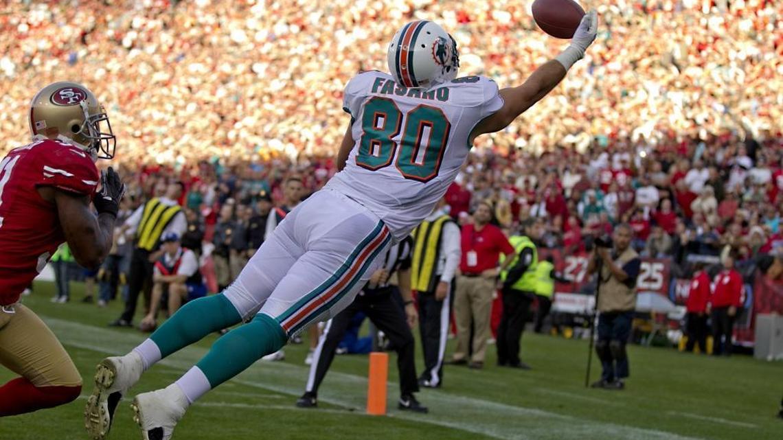 It’s been so long since Anthony Fasano played for the Dolphins, they had a different uniform.