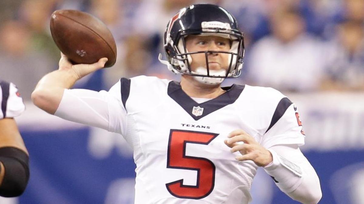 Houston Texans quarterback Brandon Weeden throws during the second half against the Indianapolis Colts, Sunday, Dec. 20, 2015, in Indianapolis.