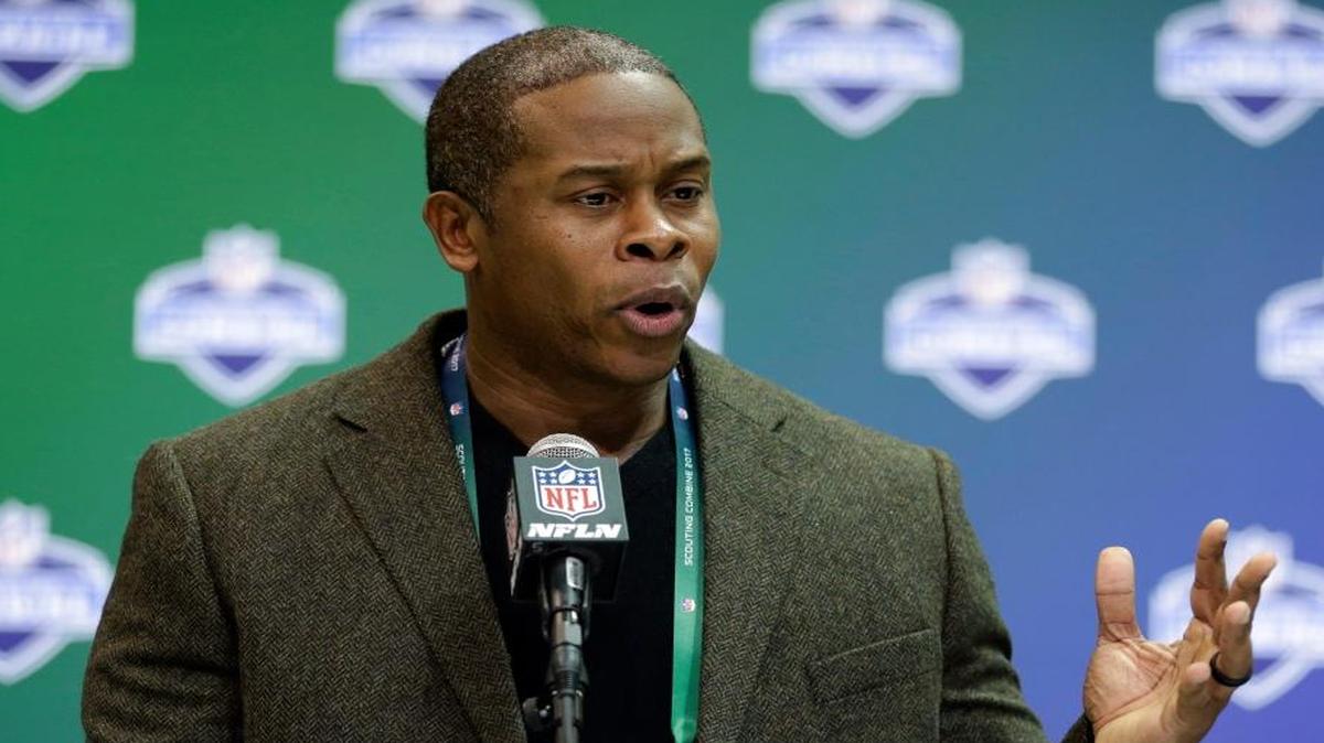 Broncos head coach Vance Joseph speaks during a news conference at the NFL Combine in Indianapolis Wednesday.