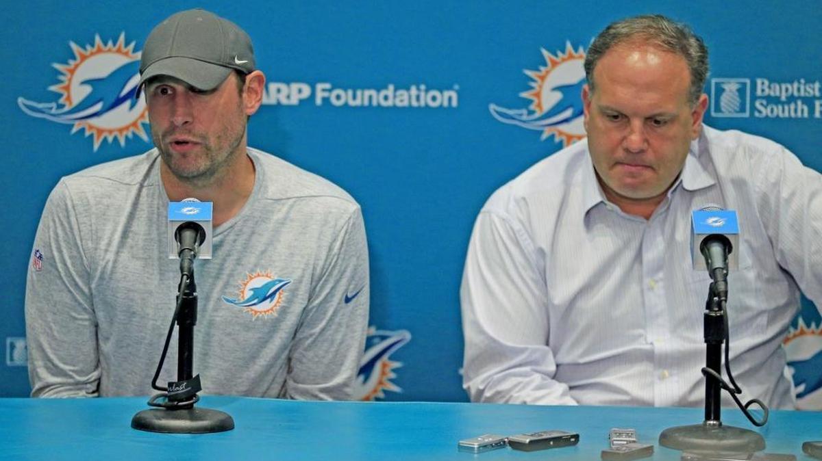 Dolphins coach Adam Gase and executive vice president of football operations Mike Tannenbaum are all-in on Ryan Tannehill in 2018.