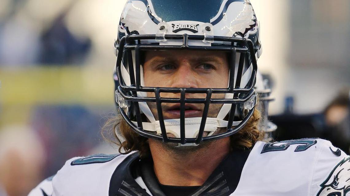Philadelphia Eagles linebacker Kiko Alonso plays against the New England Patriots at Gillette Stadium in Foxborough, Mass. on Sunday, Dec. 6, 2015.