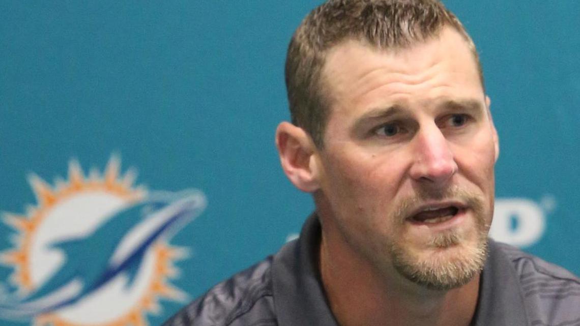
Asked about the poor play of the Dolphins’ offensive line, interim coach Dan Campbell said: “We need a lot nastier attitude.” 
