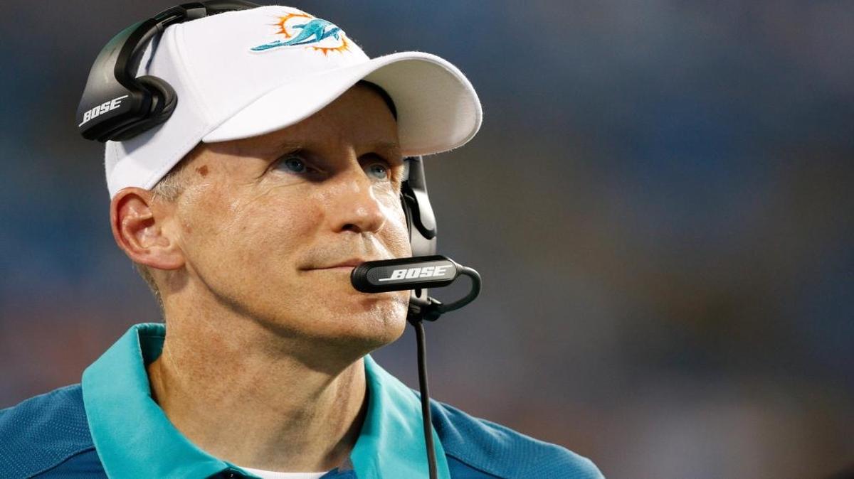 
Miami Dolphins head coach Joe Philbin watches the action against the Carolina Panthers during the second half of an NFL preseason football game in Charlotte, N.C., Saturday, Aug. 22, 2015. 
