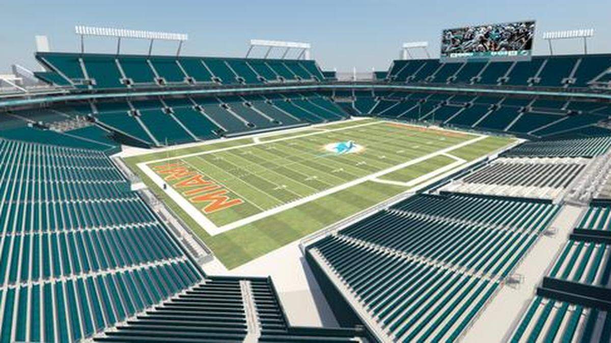 
A rendering of what Sun Life Stadium will look like once the first phase of upgrades are completed. 

