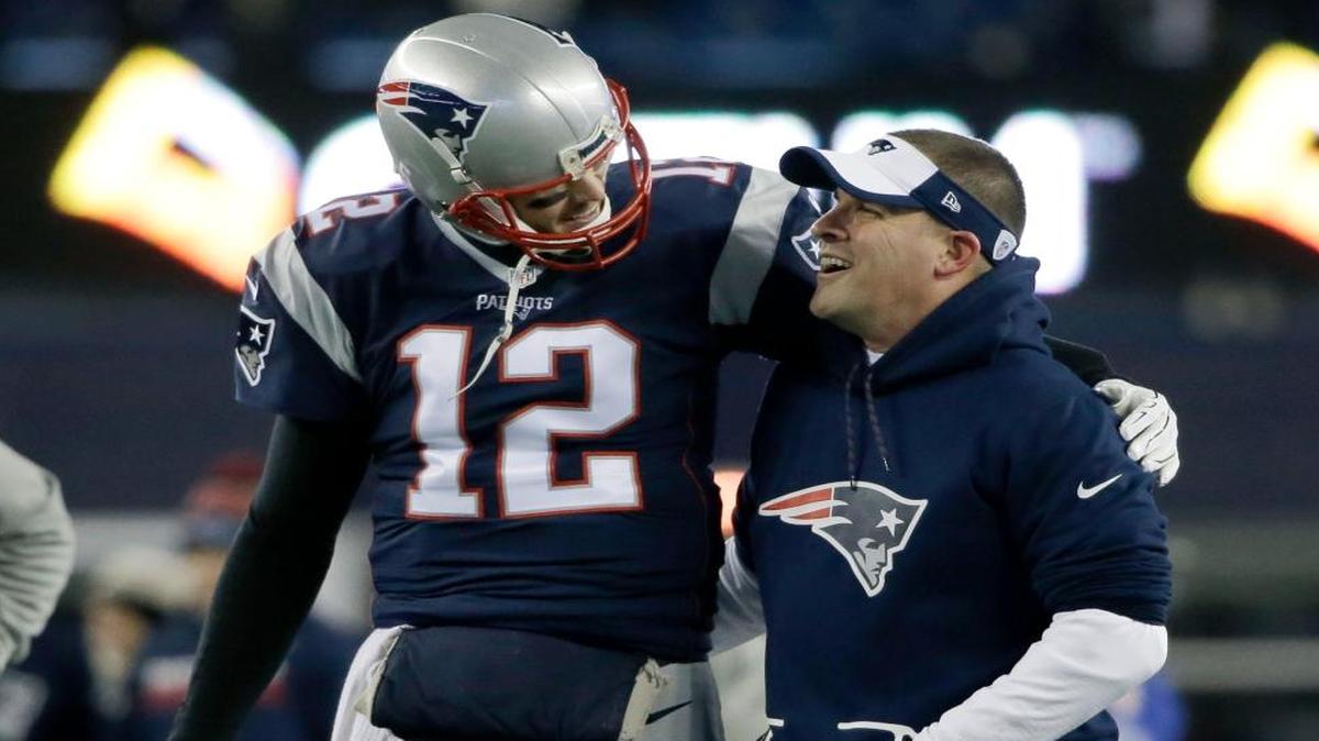 Josh McDaniels, right, has made six Super Bowls, thanks largely to his future Hall of Fame quarterback.