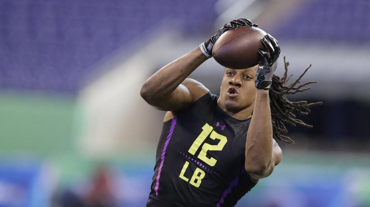 The Dolphins own the 11th pick, and the odds of them taking a defensive player have never been higher. The ideal scenario is either Virginia Tech’s Tremaine Edmunds, shown here, or Georgia’s Roquan Smith available at 11, and the Dolphins plug the one they take at starting strong-side linebacker.