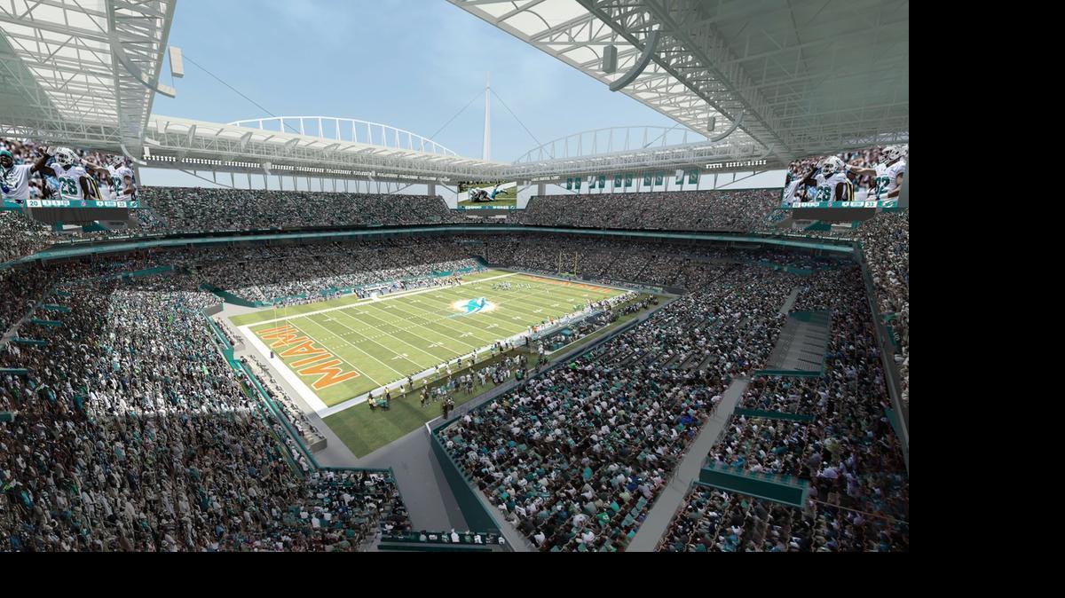 
An artist's rendering gives a glimpse of how Sun Life Stadium will look when renovations are complete. 
