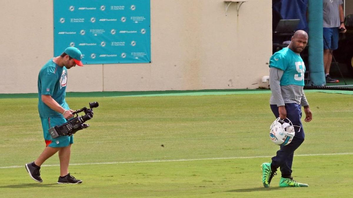 The camera doesn’t always find Andre Branch, but the Dolphins love what he does behind the scenes.