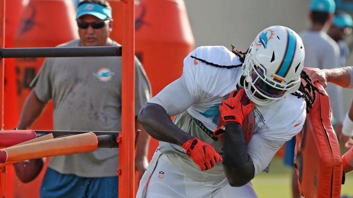 This is telling: The best Miami Herald pictures of MarQueis Gray from 2017 are from training camp.