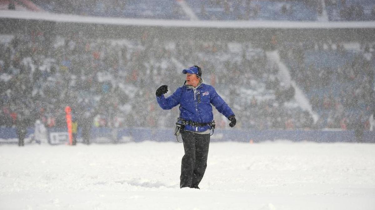 Buffalo Bills head coach Sean McDermott gestures during the second half of an NFL football game against the Indianapolis Colts on Sunday, Dec. 10, 2017.