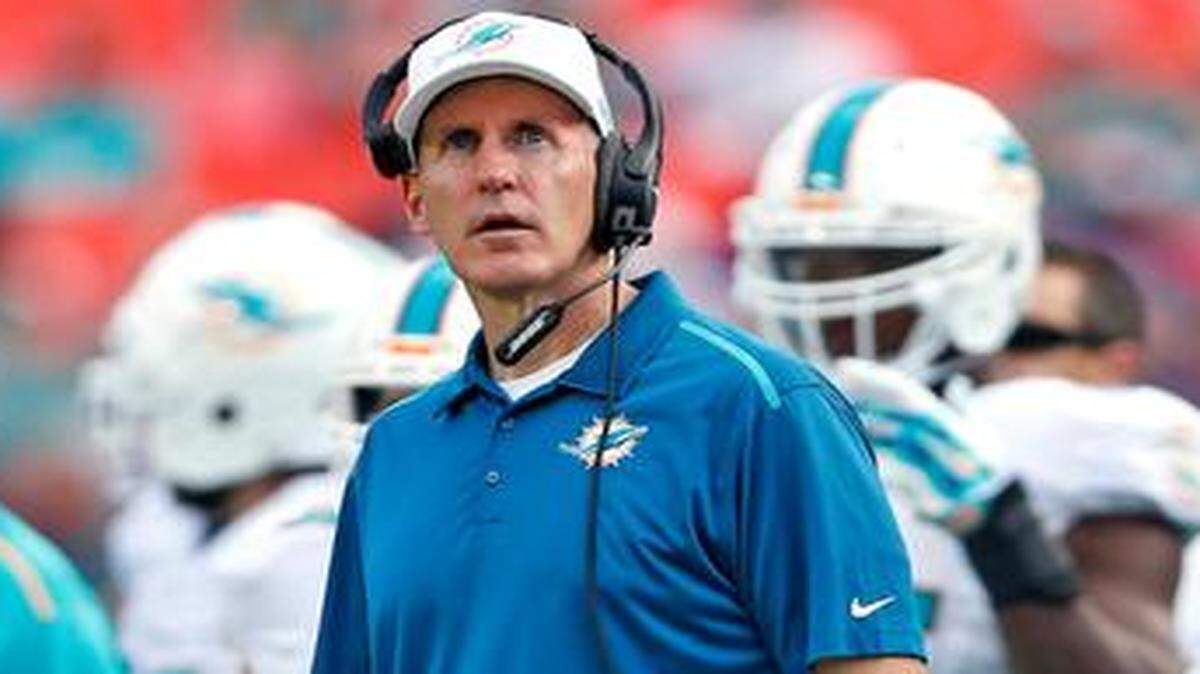 
Miami Dolphins coach Joe Philbin looks on during the fourth quarter of Sunday’s 28-13 home loss to the Baltimore Ravens. 
