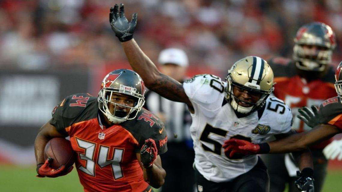 Stephone Anthony, wearing No. 50, is the newest Miami Dolphin.