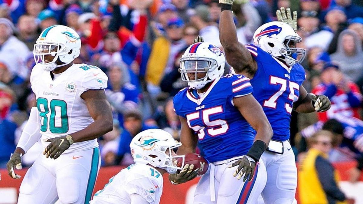 Dolphins quarterback Ryan Tannehill has been sacked 27 times in eight games against the Bills.