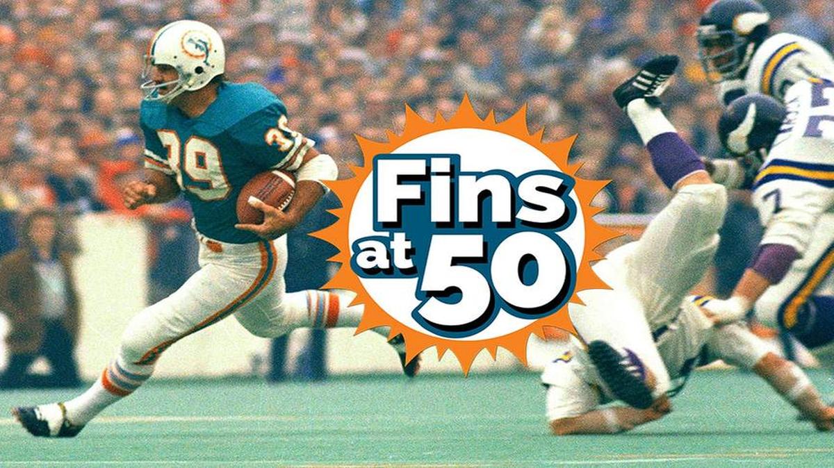 
Larry Csonka runs with the ball during Super Bowl 8 on Jan. 13, 1974. Miami defeated the Vikings 24-7 and Csonka was named MVP. It was the team's third consecutive Super Bowl appearance and second consecutive championship. 
