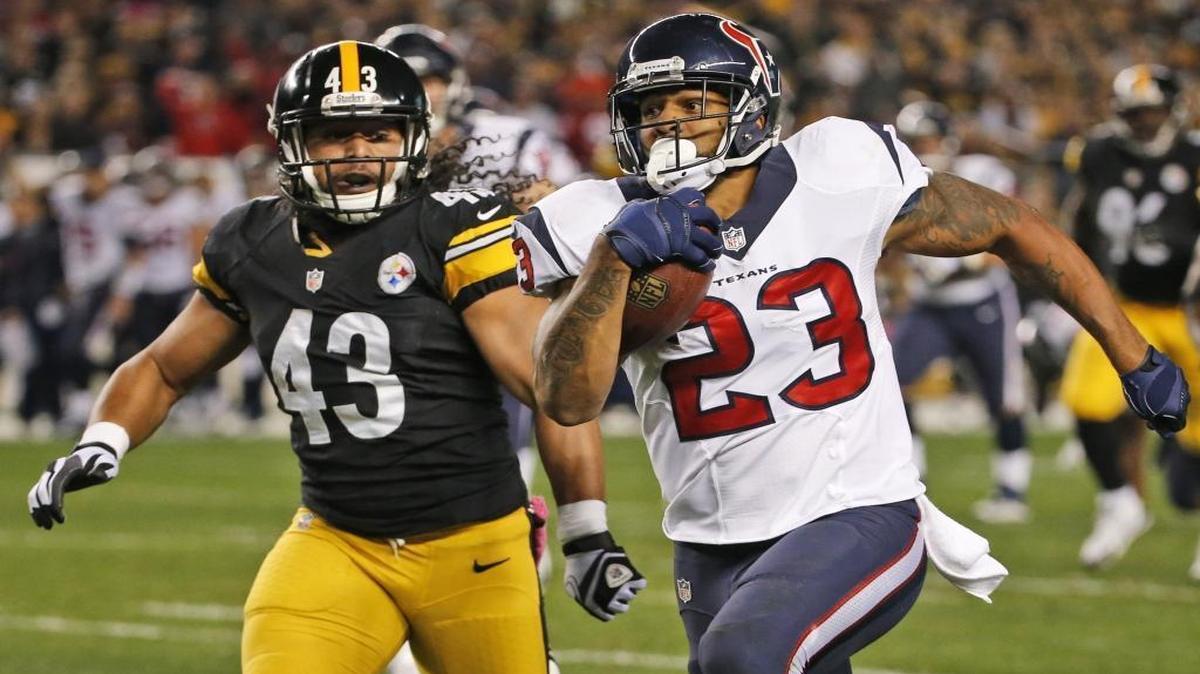 Running back Arian Foster will meet with the Miami Dolphins Tuesday.