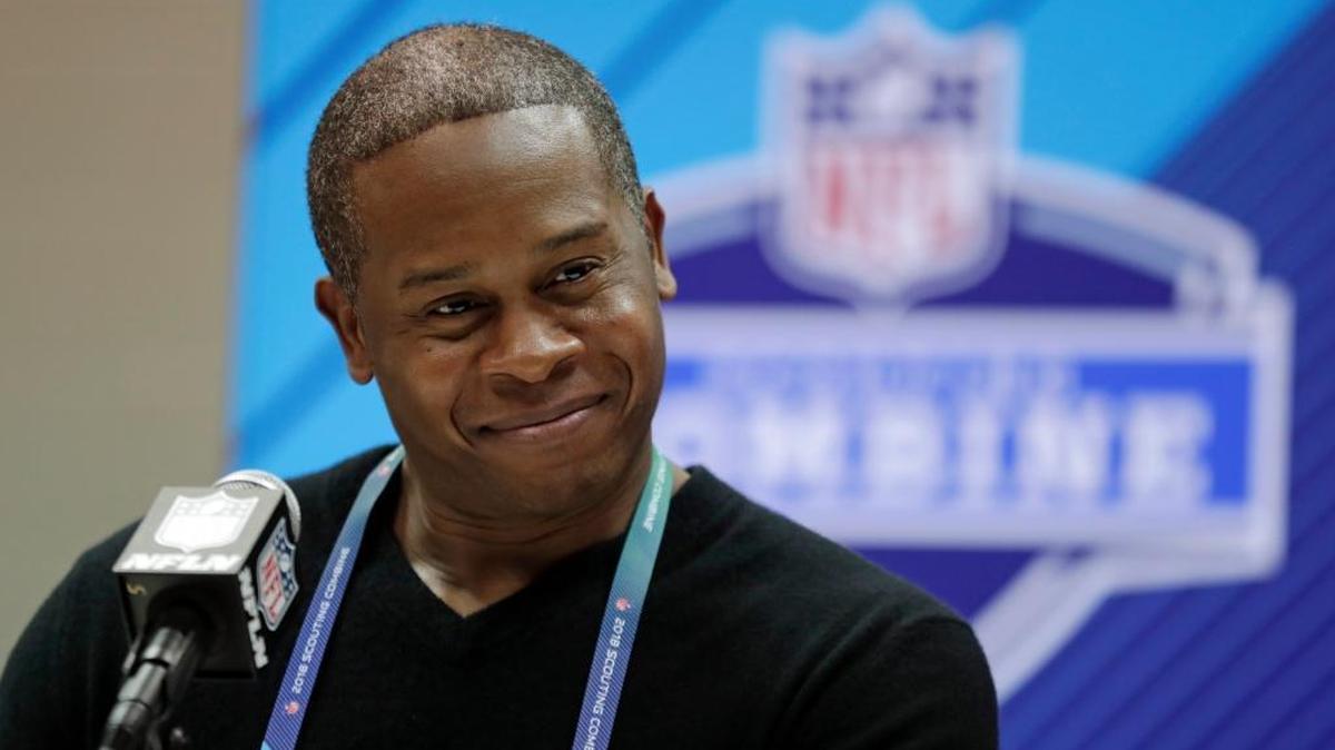 Denver Broncos head coach Vance Joseph meets with reporters at the NFL Scouting Combine Wednesday.