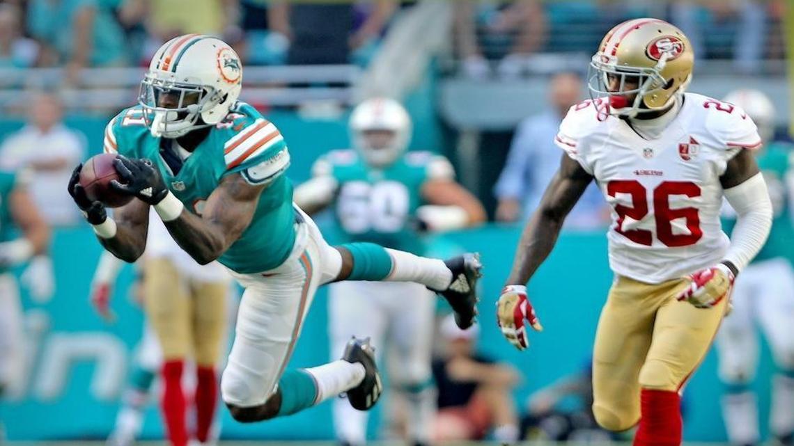 DeVante Parker went full extension for this 46-yard catch Sunday.